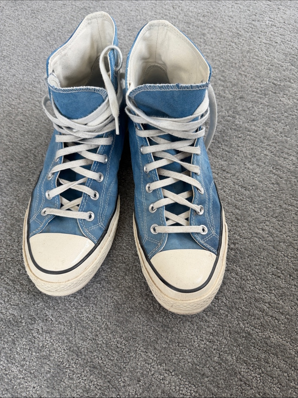 Classic High-Top Canvas Sneakers - Blue